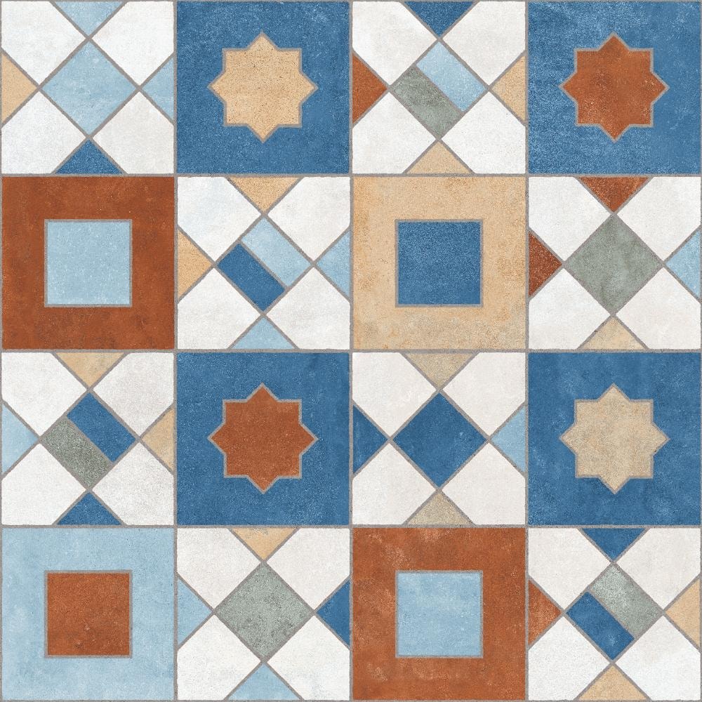 Porcelanato Ceusa Ladrilho Marroquino Mix Natural 58,4x58,4cm