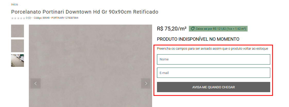 Banner Produto Indisponível